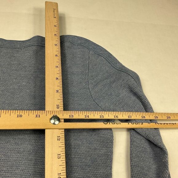 Chaps Womens Knit Shirt Blue Lace Up 3/4 Sleeve Boat Neck Casual Top Size SMALL - Picture 9 of 10